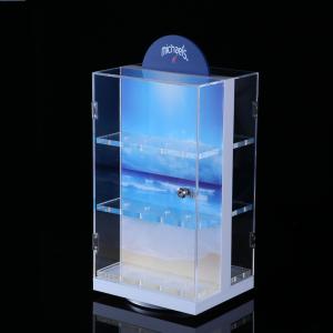 China Wall Mounted Lighted Custom Retail Display Cases Wooden Wall Showcase on sale