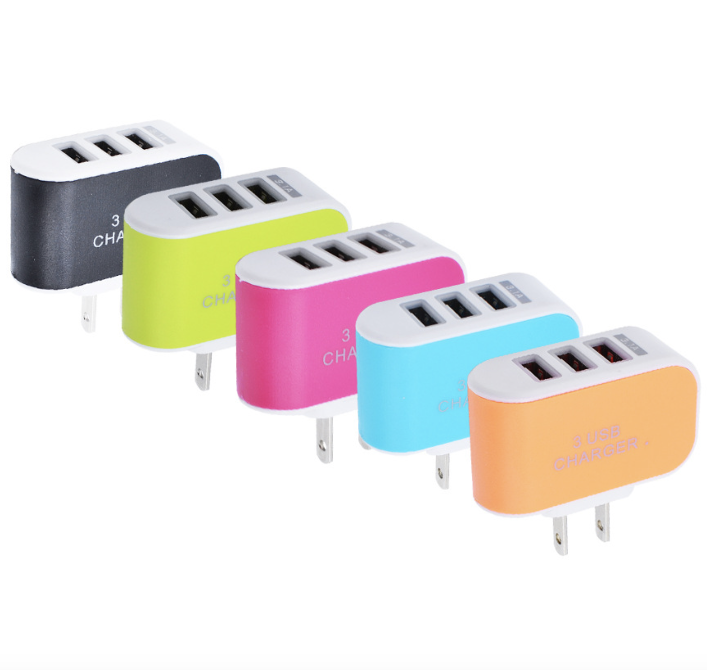3 USBs Charger in candy colors factory wholesale