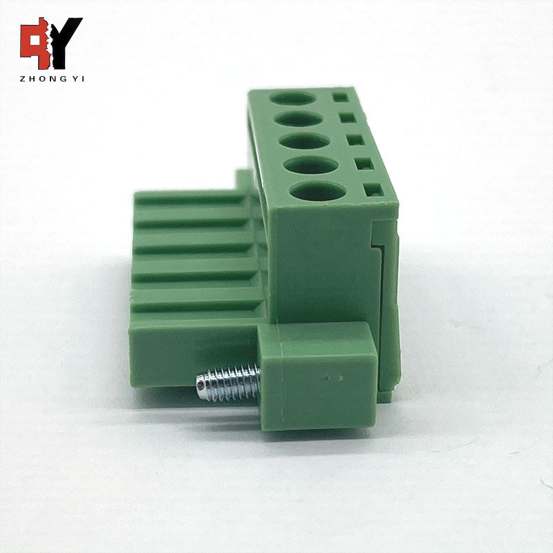300V 10A M2.5 Screw Fixed Ear Plug-In Brass Terminal Block