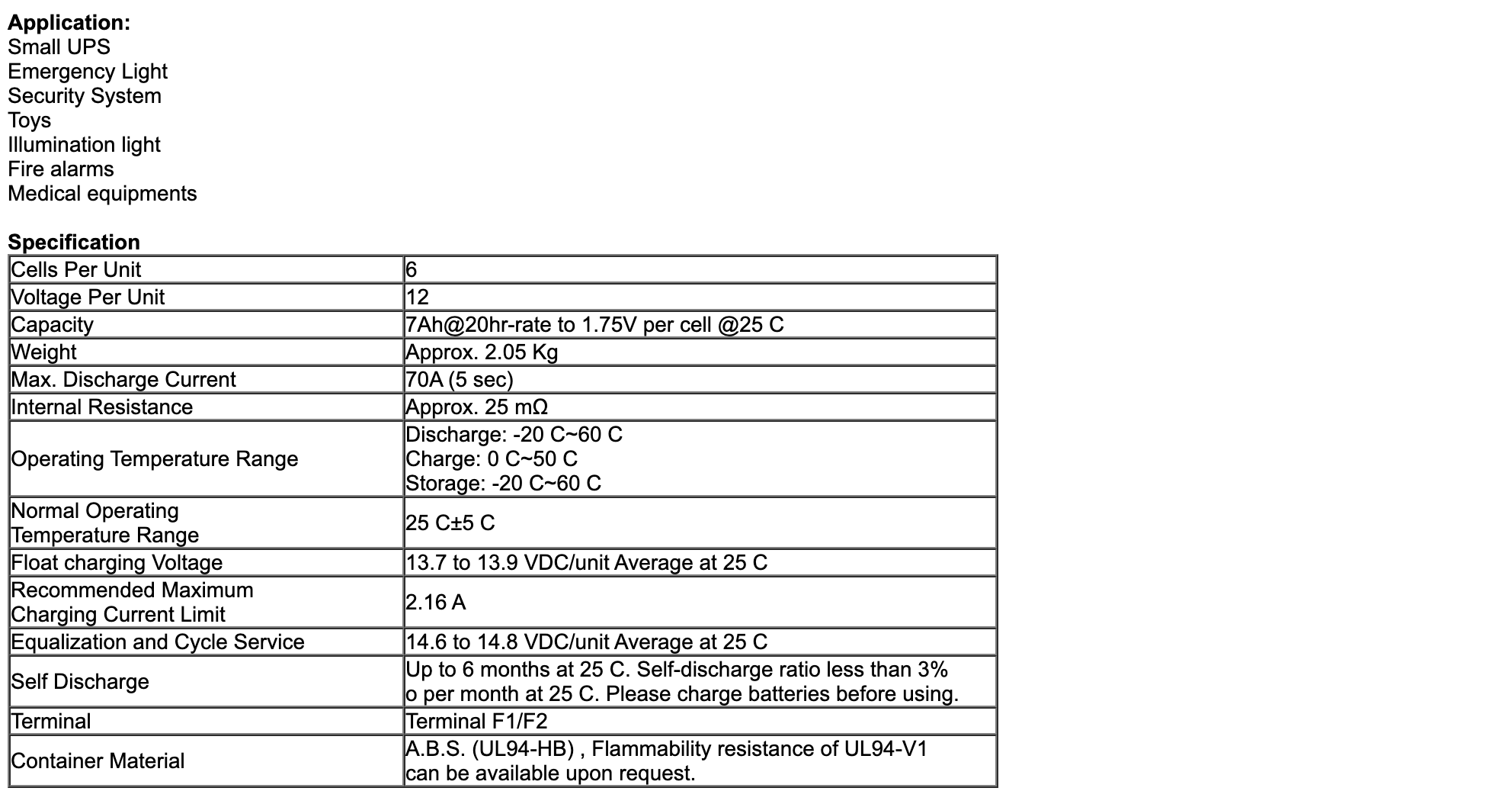 2.05kg weight deep cycle vrla battery 12v for solar system application
