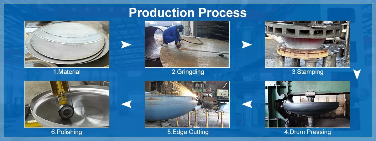 Customized Carbon Steel Stainless Steel Flat Cone Bottom Tank Conical Heads for Design