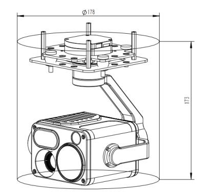 Drone Camera 3000m Laser Range Finder High Performance Four-sensor Gimbal