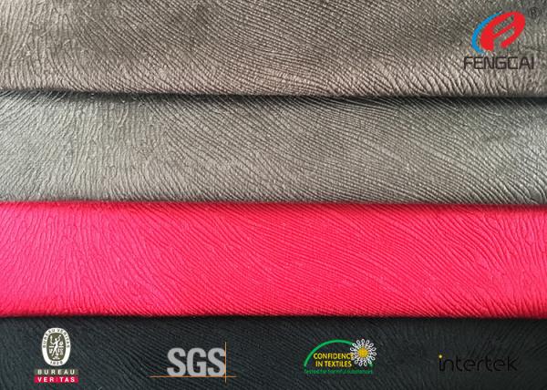 Quality Multi Colored Velour Upholstery Fabric , Embossed Polyester Fabric Mildew Resistance for sale