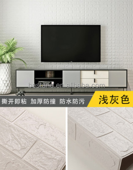 Interior Wall Protection 3D Brick 3D Stone PE Foam Wallpaper with Smoke-Proof Function and Waterproofing