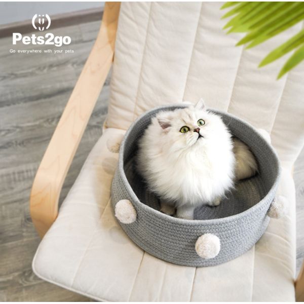 Customized Logo 0.9kg 42*16CM Round Cat Bed