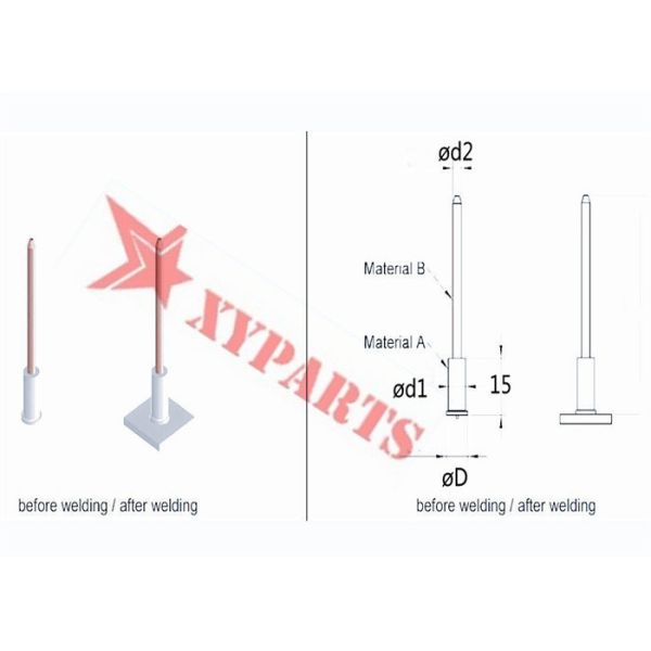 M3x70mm Bimetallic Weld Pins With Self Locking Washers For Marine Insulation Board