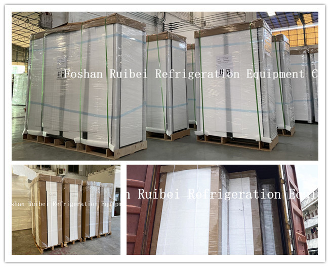 Commercial upright glass door freezer, auto defrost frozen food display refrigerator