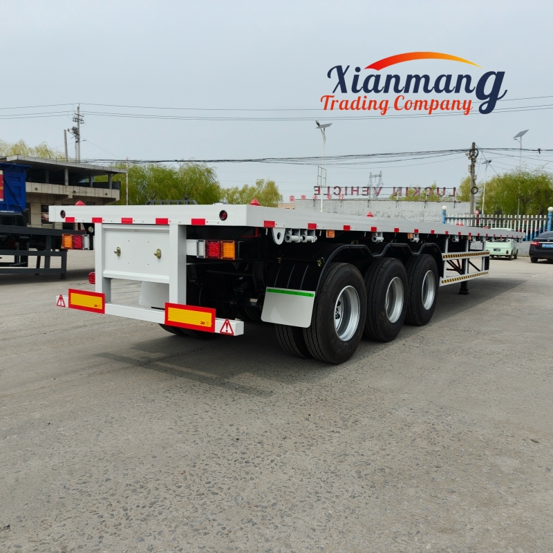 Container Transportation 2 3 4 Axles 20feet Platform Semi Trailer Flatbed Semi Trailer For Sale With Fuwa / BP Axle