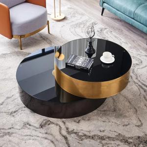 China Toughened Glass Living Room Hotel Coffee Table Modern Stainless Steel wholesale