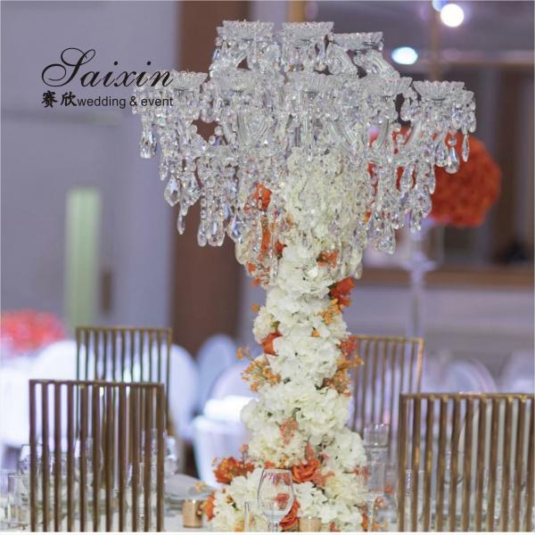 Quality Luxury table decoration 18 arms  full crystal chandeliers candelabra for wedding centerpieces for sale