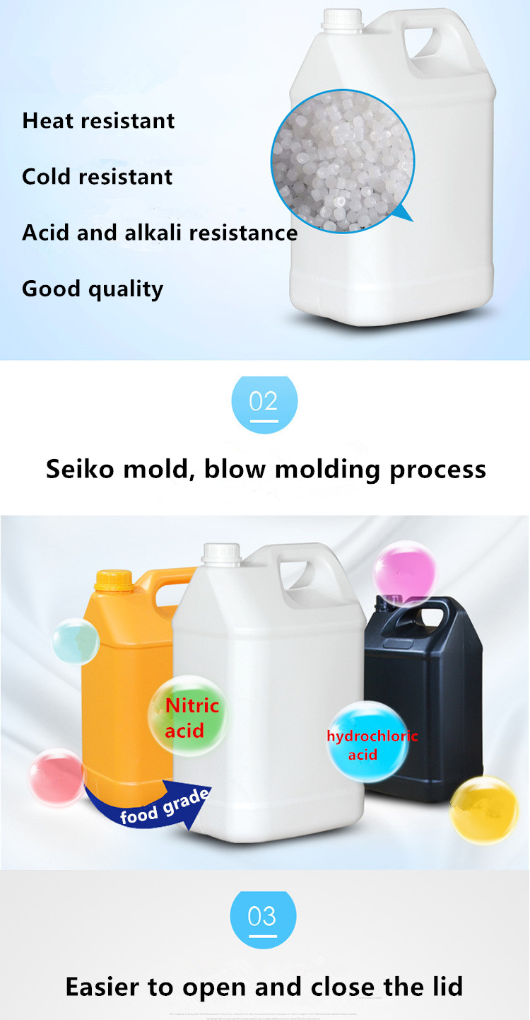 Customized Logo 1Gallon Square Plastic Jerry Can for Wine Oil and More