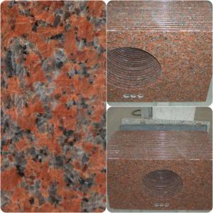 China Maple Red Granite Work Tops Polished Solid Surface High Hardness / Density wholesale