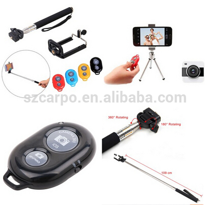 New Gift bluetooth shutter handheld monopod selfie stick for IOS and Android phone