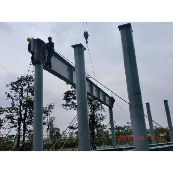 Q345B-Big Span Prefabricated H Type Metal Frame Structure For Gymnasium Project
