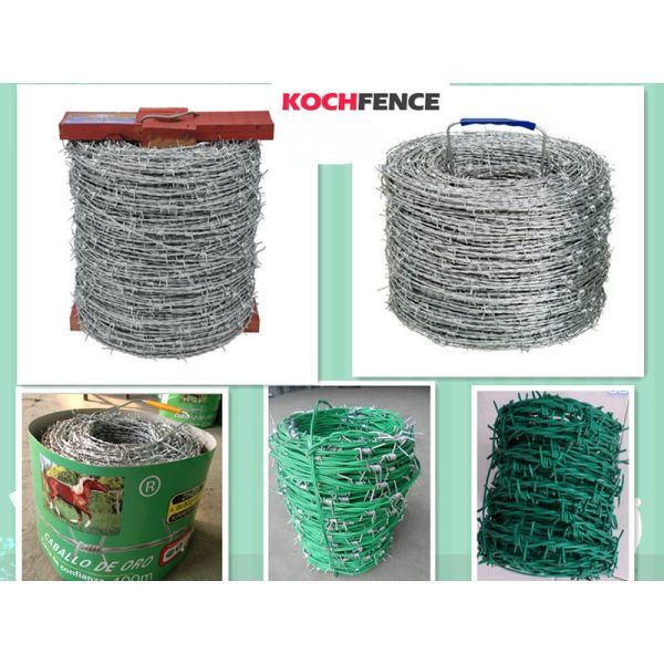 ISO 9001 2.2 Mm Razor Barbed Wire , Plastic Coated Galvanized Barbed Wire