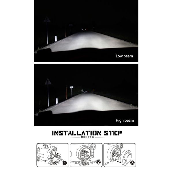 IP68 Waterproof LED Car Headlight Bulbs 24w 3600LM H7 Led Conversion Kit