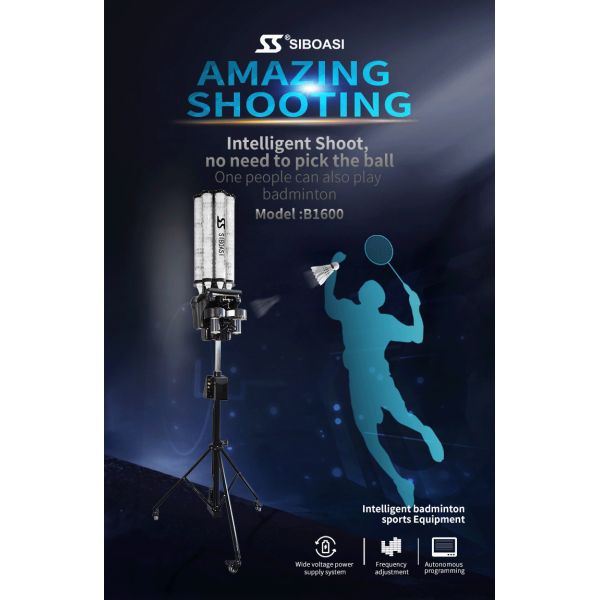 140KM/H Portable Badminton Shuttlecock Shooting Machine DC12V