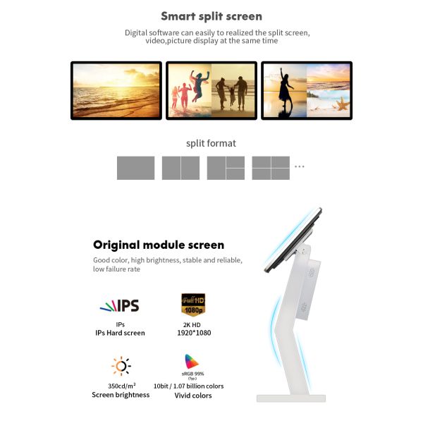 21.5in AIO LCD Touch Screen Kiosk With Terminal Printer