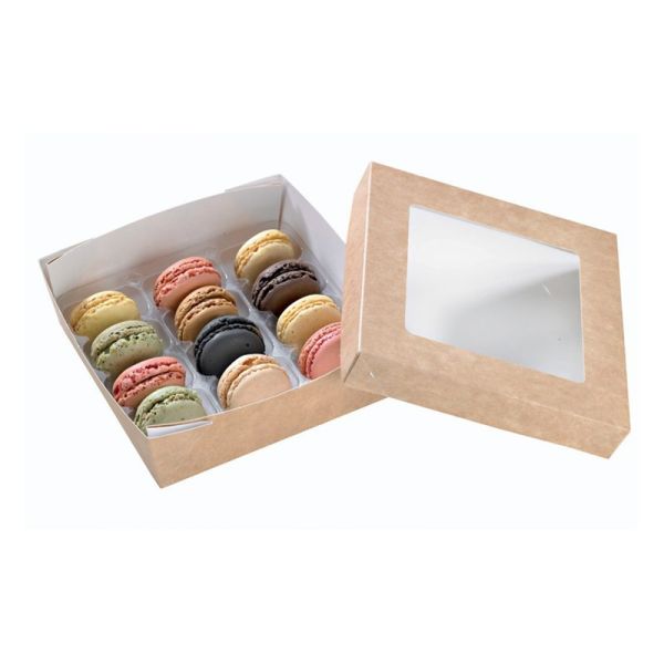 Gold Stamping Cardboard Macaron Paper Gift Box Packaging 6pcs With Lid