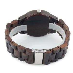 Natural Black Wood Watch Men Business Luxury Stop Watch Quartz Movement Wood