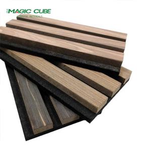 China Bedroom Decorative Acoustic Slat Wood Wall Panels with MDF 27mm Pattern Sound Absorb wholesale