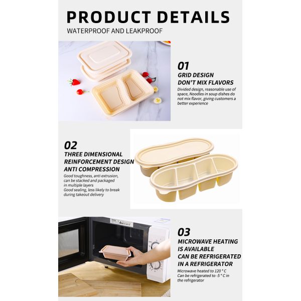 Salad Bio Degradable Food Packaging With Custom Carton Package Microwavable