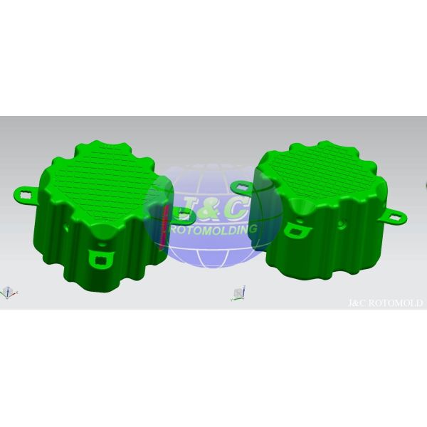 Rotomolded Marine Plastic Dock Floating Pontoon , Roto Molded Plastic Products