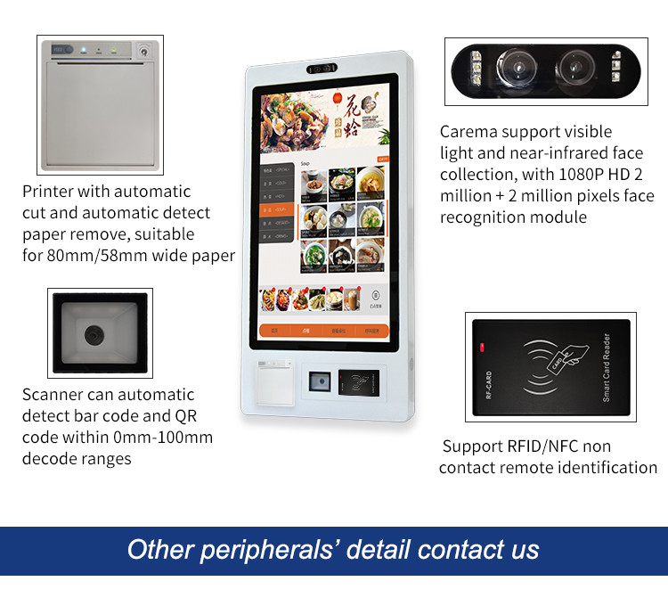 32 Inch Ordering Kiosk Software Interactive Android Self Payment Machine
