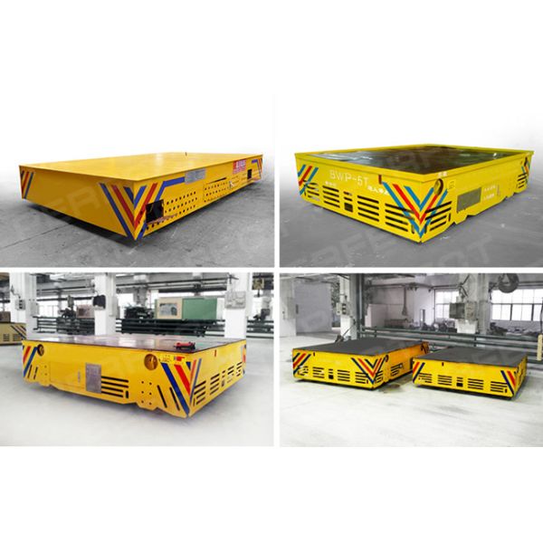 Material Transfer Cart Battery Powered Transfer Carts In Industrial Workshop Cement Floor 