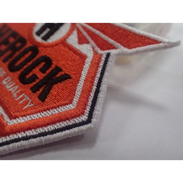 Semicircle Shape Custom Embroidered Patches Laser Cut Basis Finishing