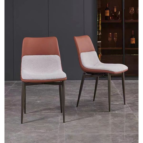 PU Fabric Metal Base Dining Table And Chair Sets Rust Resistance