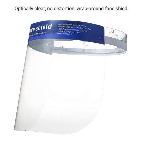 CE FDA Disposable Face Shield Adjustable Clear Plastic Antiviral Face Shield
