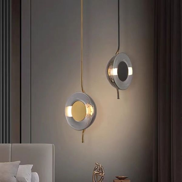 Modern Light Fixtures Restaurant Hanging Ceiling Iron Glass Pendant Lamp