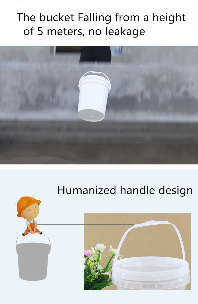 1L Capacity Plastic Bucket Made of Impact Resistant PP Material with Airtight Seal