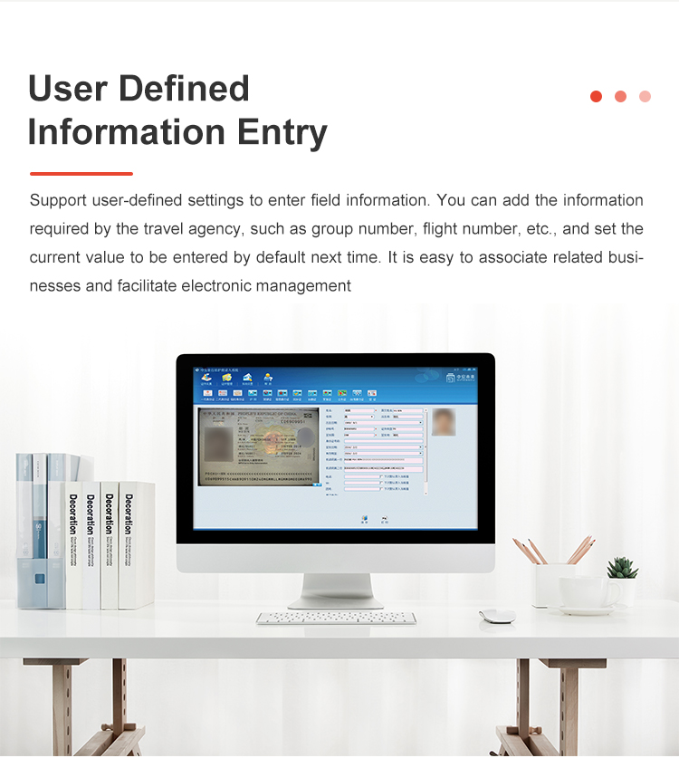 Passport Data Entry 400 DPI Optical Resolution 24 Bit Colour Depth Software and Reader
