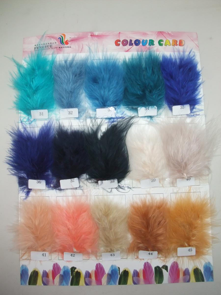 15*30 cm Goose Feather Millinery Supplies with Stripped Coque and Hackle Flower Mount