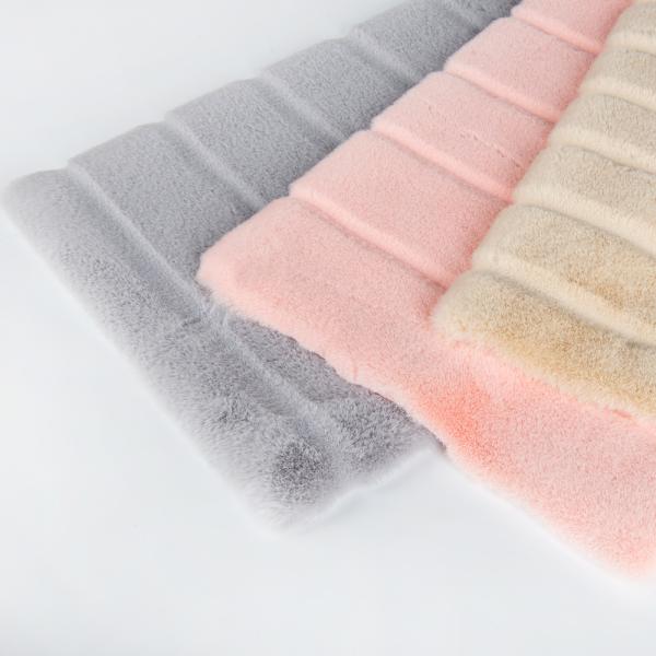 Quality 100% Polyester Rabbit Faux Fur Fabric for Winter Coat Soft Brush Pattern Tricot Knitted for sale