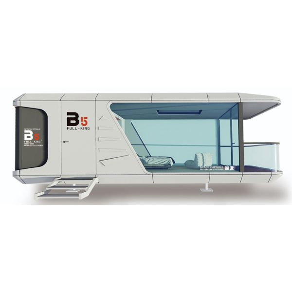 Galvanized Light Steel Frames FULL KING Classic Customizable B5 Space Capsule With Independent Balcony 28 M² Floor Area