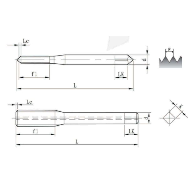 Straight Flute 3 Flutes M5×0.8 Solid Carbide Taps