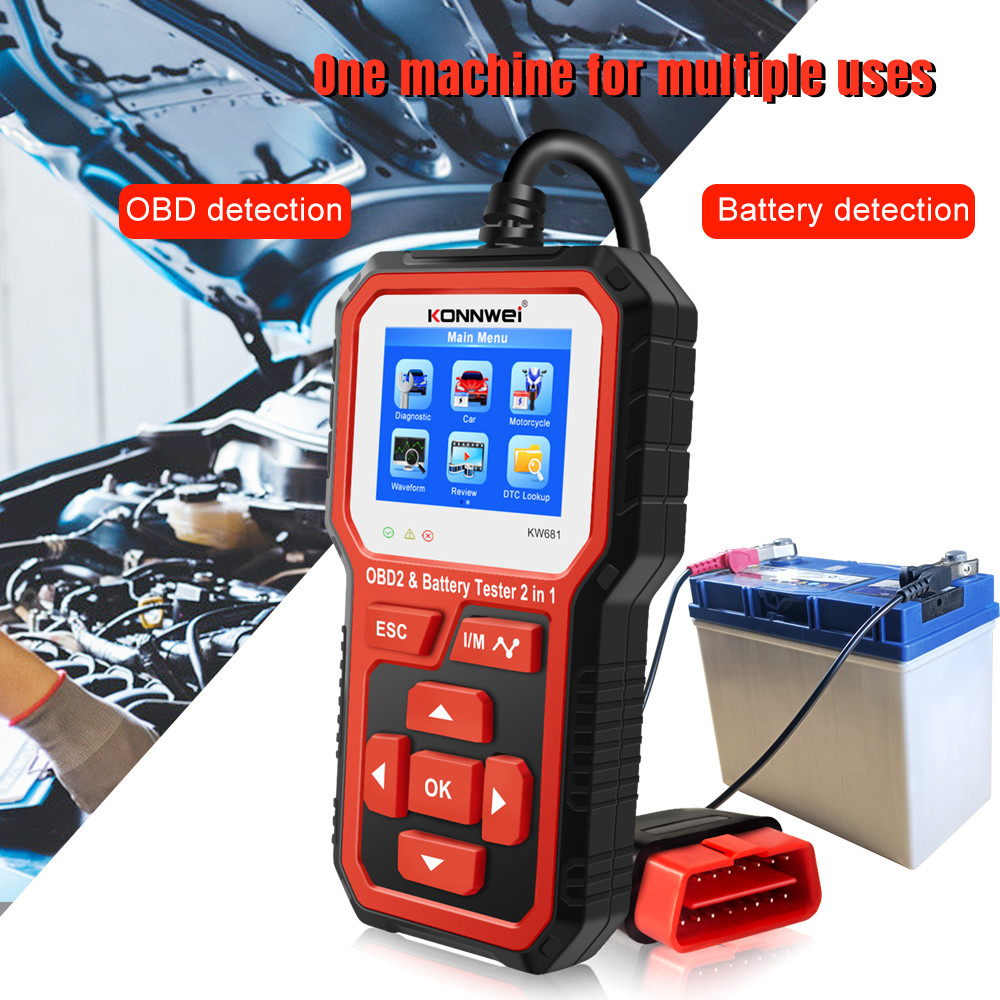 KW681 ABS Portable Car Engine OBDii Scanner CCA Auto Engine Analyzer
