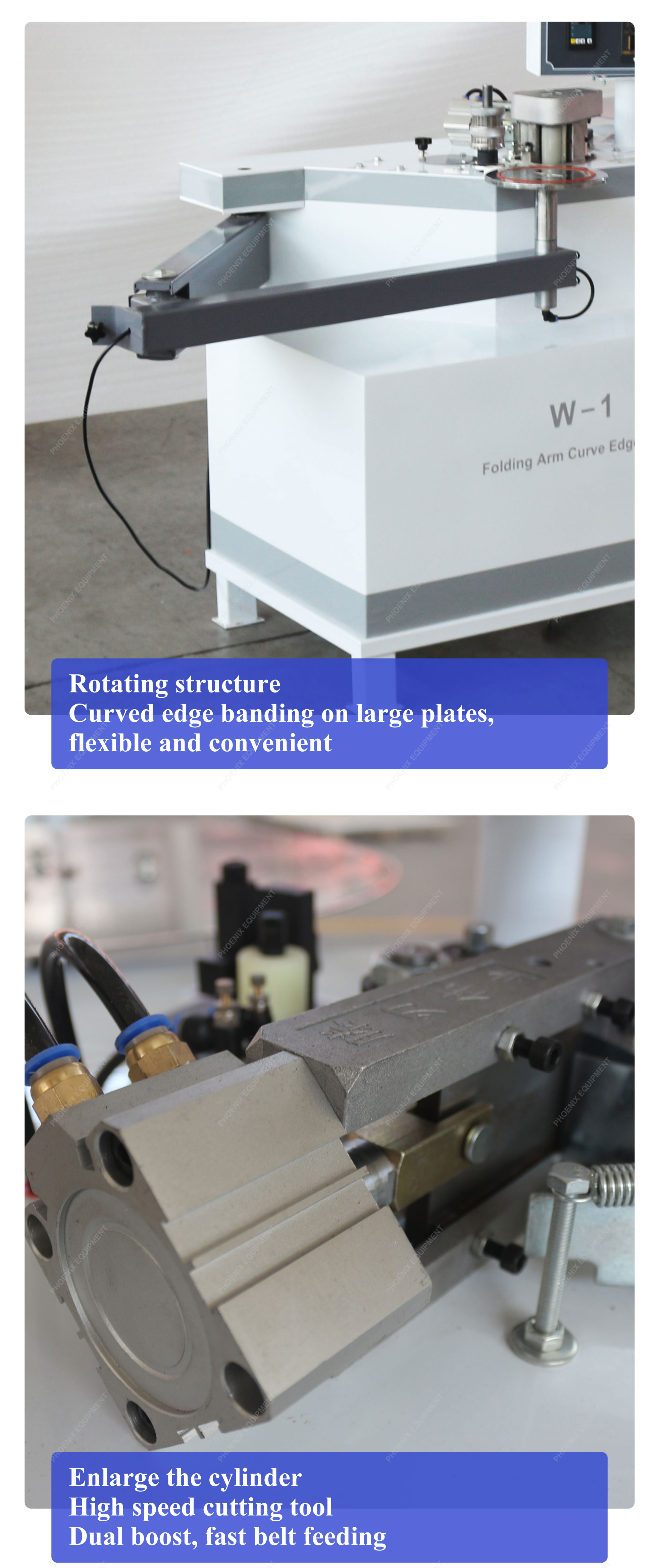 1.4kW Power W-1 Curve Line Edge Bander Fully Automatic Through Feed Edgebanding Machine