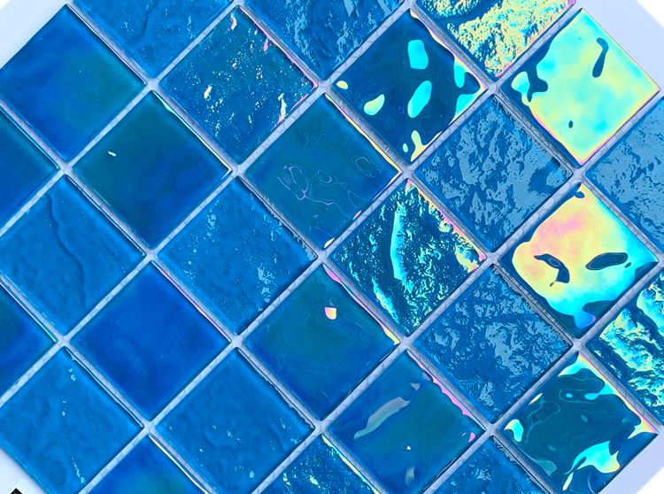 Acid-Resistant Glass Mosaic Swimming Pool Tile with Dolphin Pattern Handmade in Foshan