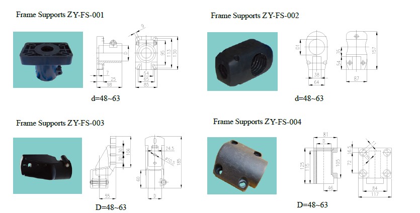 conveyor frame supports side brackets