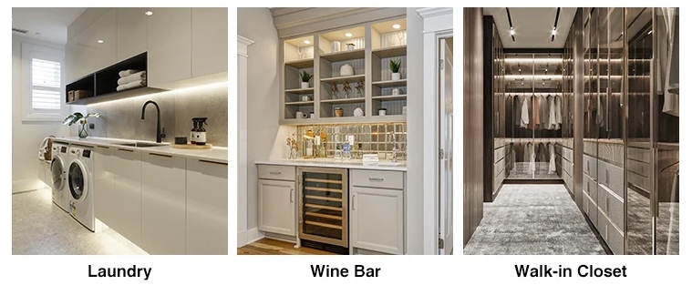 Melamine Board Cabinet Type All Glass Design Kitchen Corner Furniture Handle Air Vent