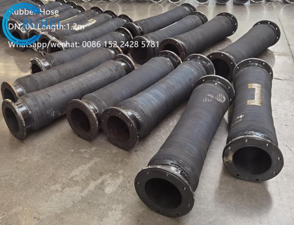 Quality 50 Ft Heavy Duty Dredging Rubber Discharge Hose With Flanges Connection for sale