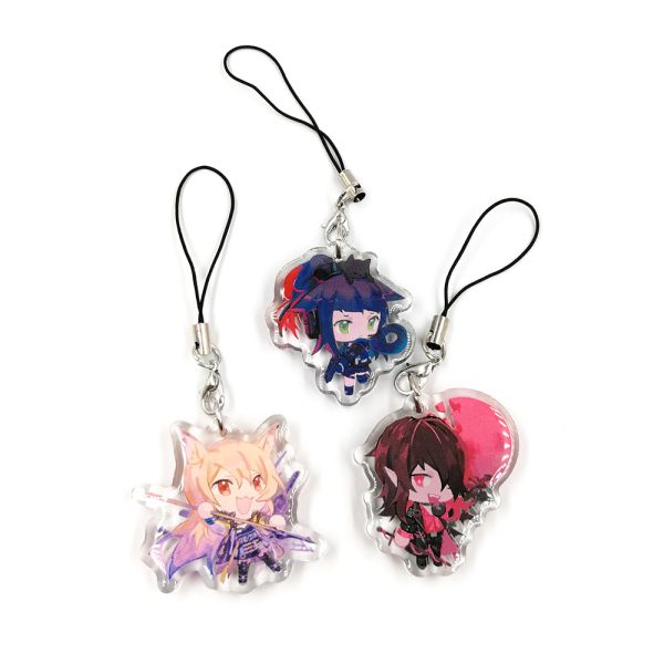 Hot Selling Custom Acrylic Glitter Resin Epoxy Anime Cartoon Charms Keychains