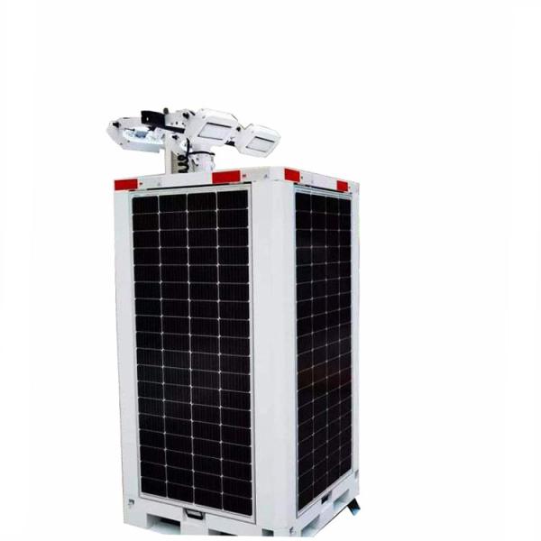 Quality Solar Power Panel Led Light Tower Gel Battery Level 8 Wind Resistance Solar Led Cube For Road Construction Lighting for sale