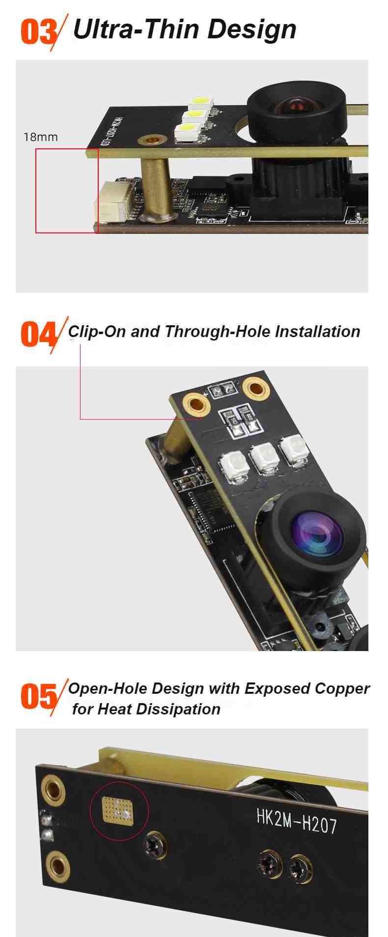 HK5M-H207.1 Wide Dynamic Industrial Grade Face Recognition Comparison Camera Module