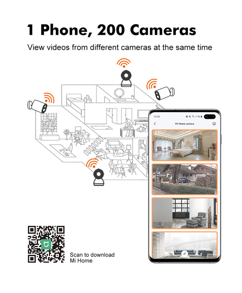 IMI Home Security Camera 1080P Wifi Camera 120 Large View Video Surveillance Night Vision IMI CCTV Camera Sale