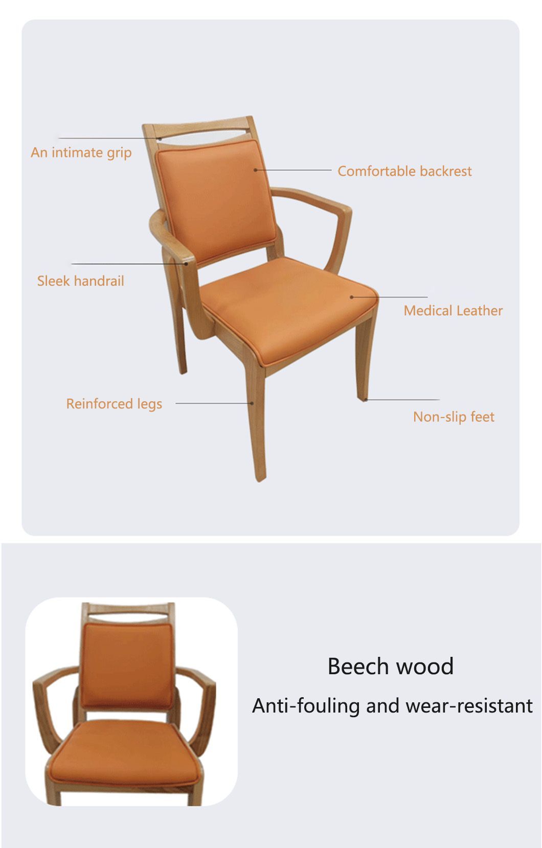 Wooden Chair Fashion Furniture Comfort Dining Room Scandinavian Office Minimalist Durable Fabric